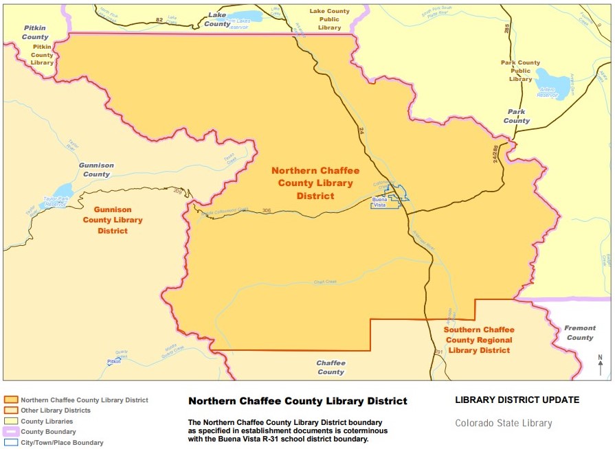 District service area map of northern Chaffee County.