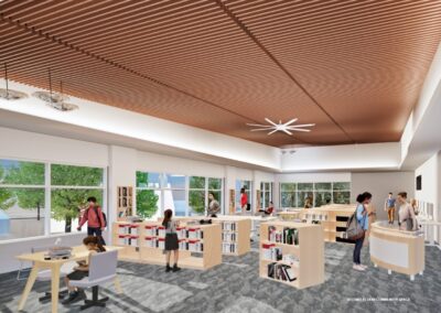 rendering of the planned library