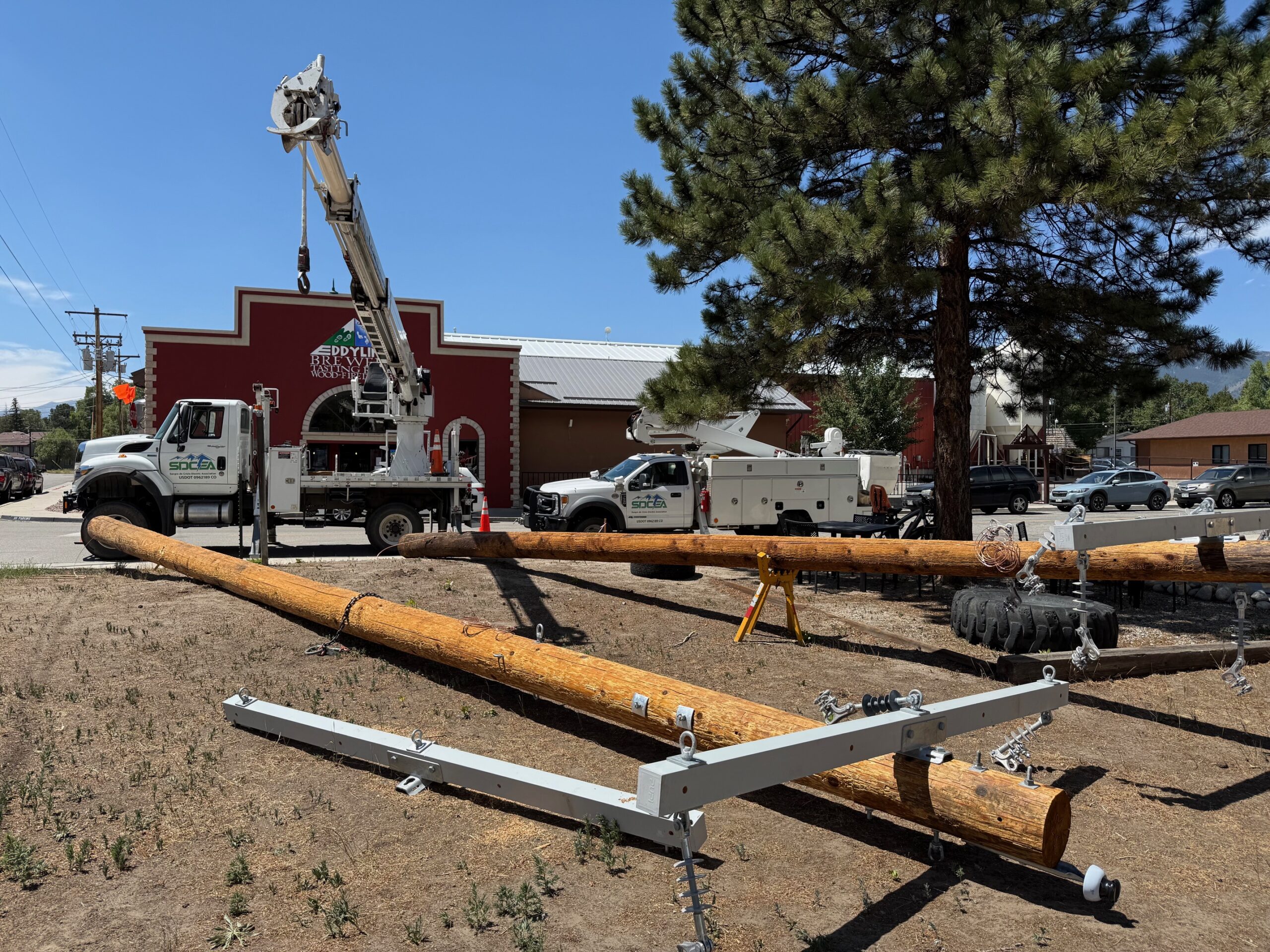 New power poles being installed by SDCEA