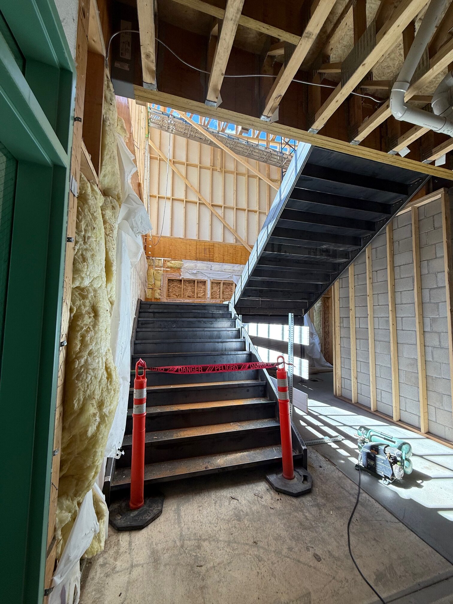 New staircase is installed.