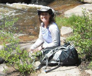 Darlene Kilpatrick (hike coordinator) in the field. Contact darlene@redfeatherlibrary.org for more information on this popular program.